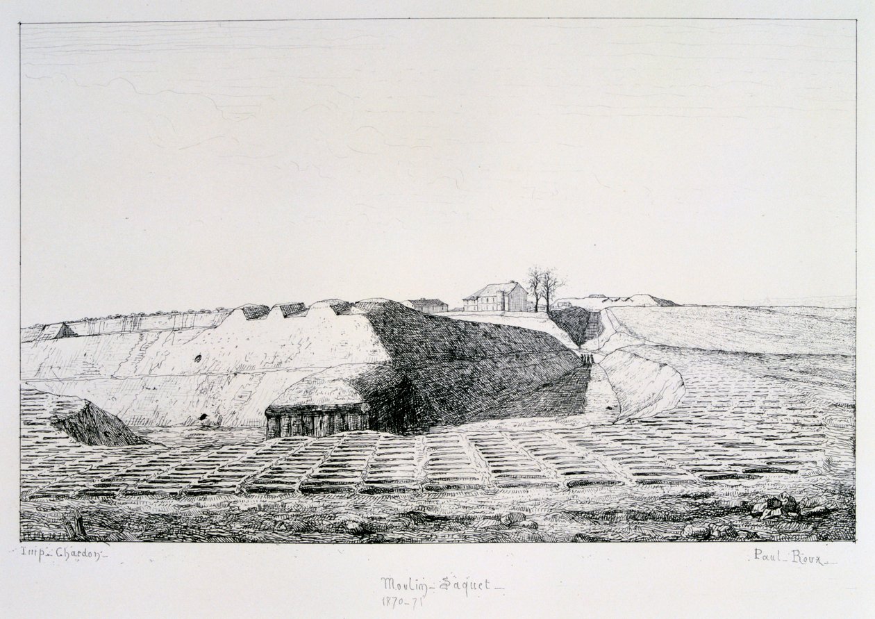 Moulin Saquet, belägringen av Paris, 1870-1871 av Paul Roux