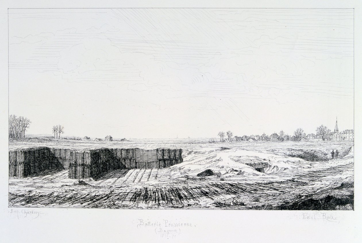 Preussiskt batteri, belägringen av Paris, 1870-1871 av Paul Roux