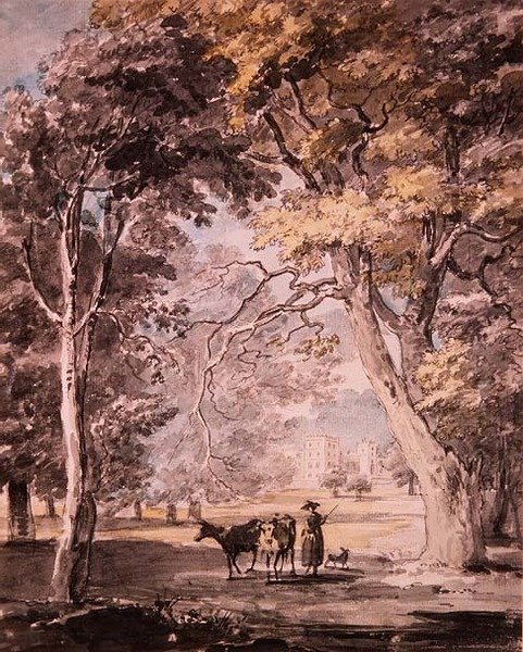 A Milkmaid i Windsor Great Park c.1765-70 av Paul Sandby