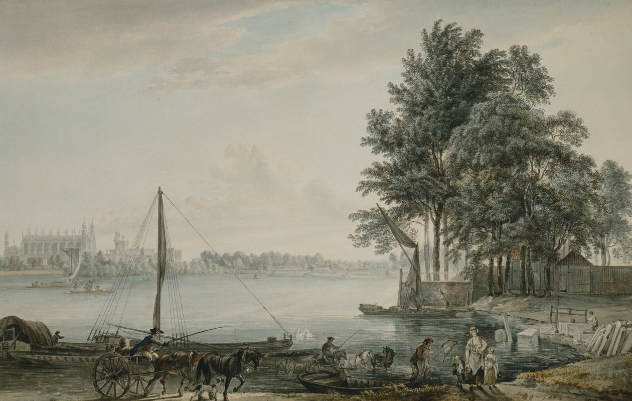 En utsikt över Eton College från Themsen, 1779 av Paul Sandby