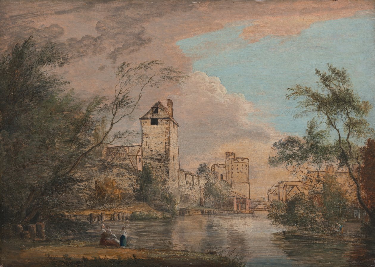 En oavslutad utsikt över West Gate, Canterbury av Paul Sandby