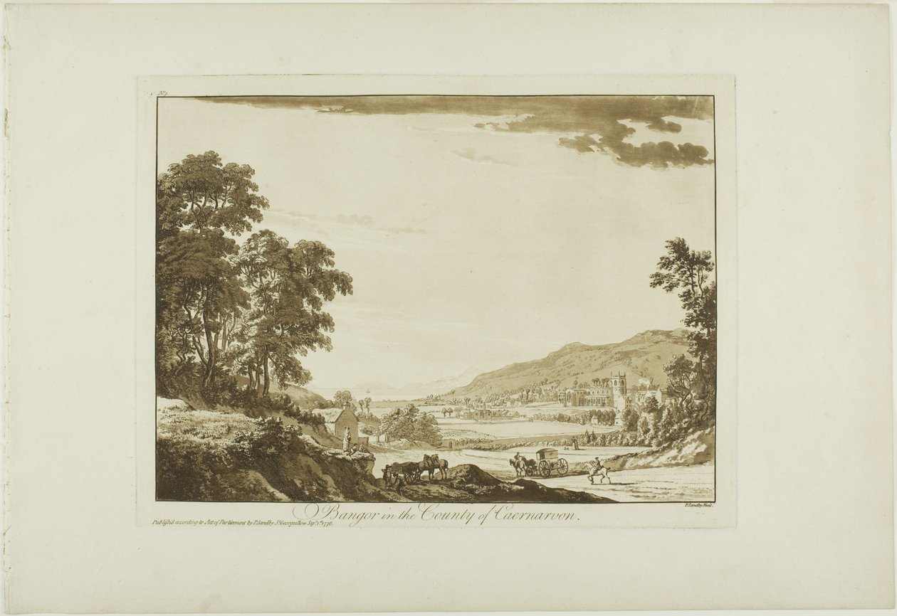 Bangor i grevskapet Caernarvon av Paul Sandby