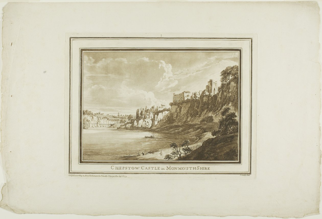Chepstow Castle i Monmouth Shire, från tolv vyer i Aquatinta från teckningar tagna på plats i södra Wales av Paul Sandby