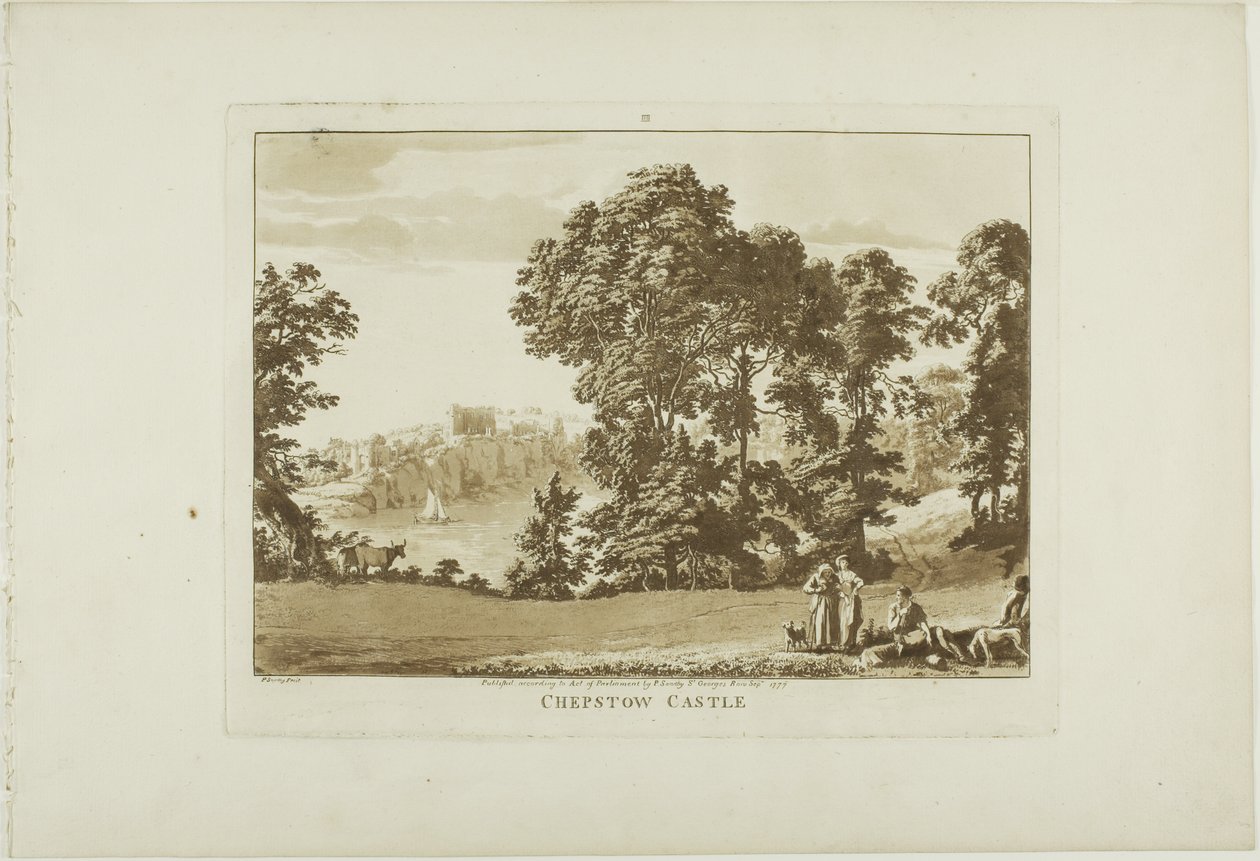 Chepstow Castle, plansch fyra från Twelve Views in Wales av Paul Sandby