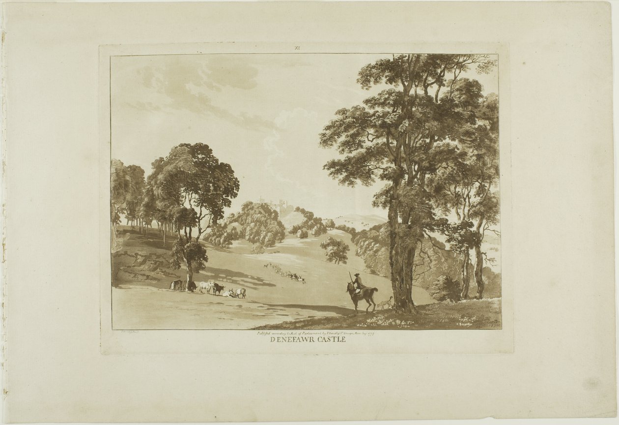 Denefawr Castle, plansch elva från Twelve Views in Wales av Paul Sandby