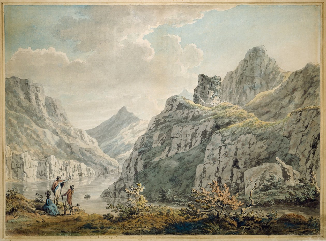Dolbardarn Castle och Llanberris Lake, 1764 av Paul Sandby