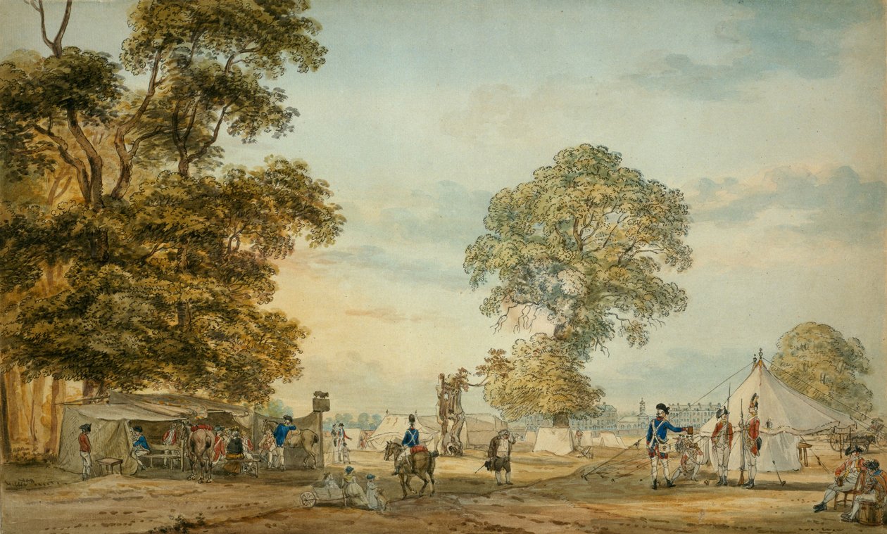 Läger i Hyde Park under Gordon Riots, 1780 av Paul Sandby