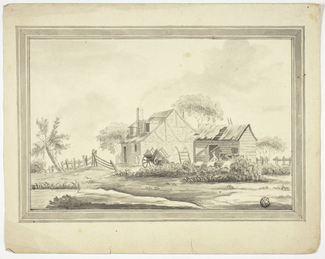 Bondgård av Paul Sandby