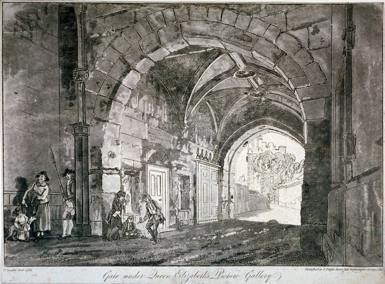 Port under drottning Elizabeths bildgalleri, Windsor Castle, Berkshire, 1812 av Paul Sandby
