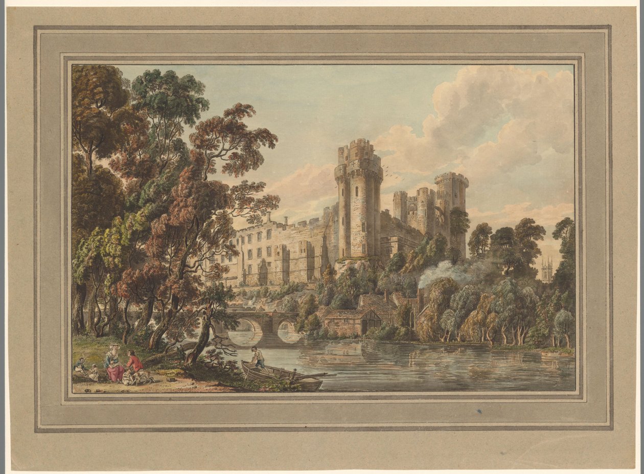 Vy över Warwick Castle av Paul Sandby