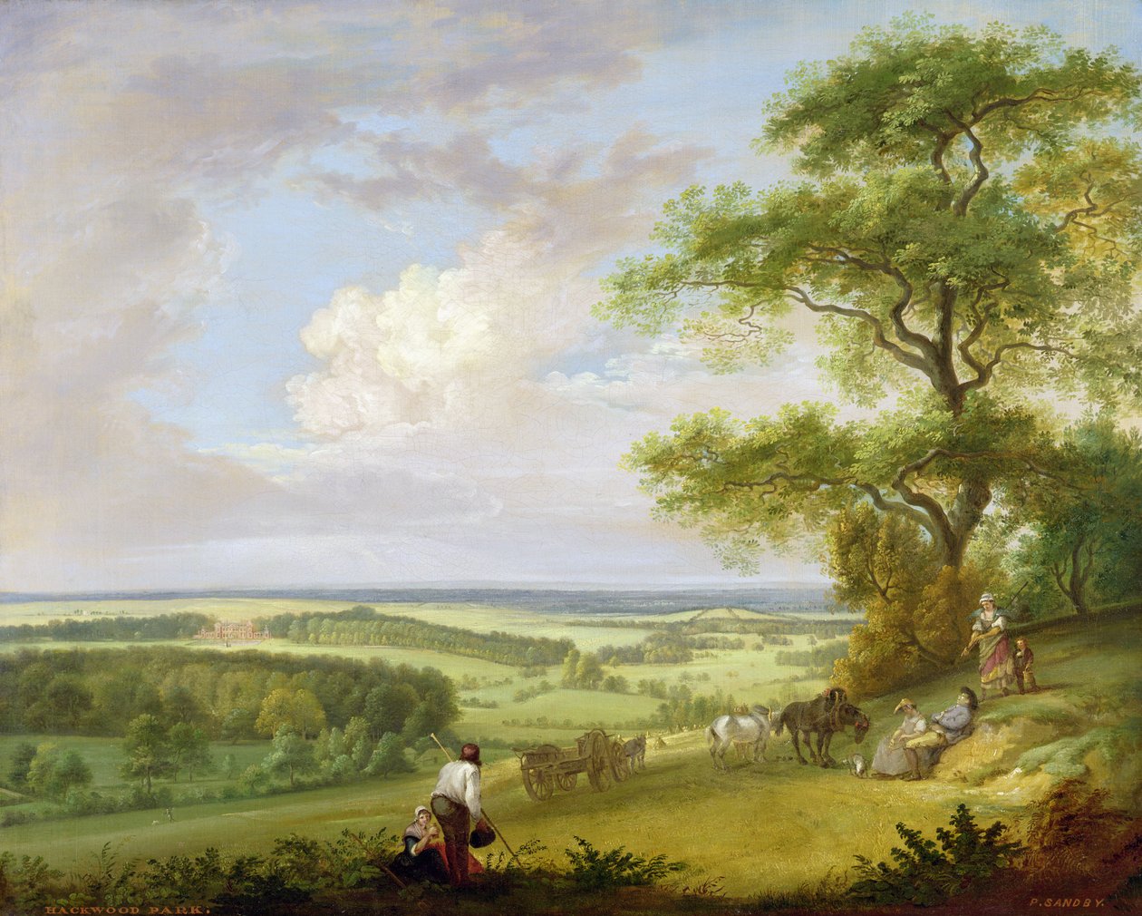 Hackwood Park, Hampshire (olja på duk) av Paul Sandby