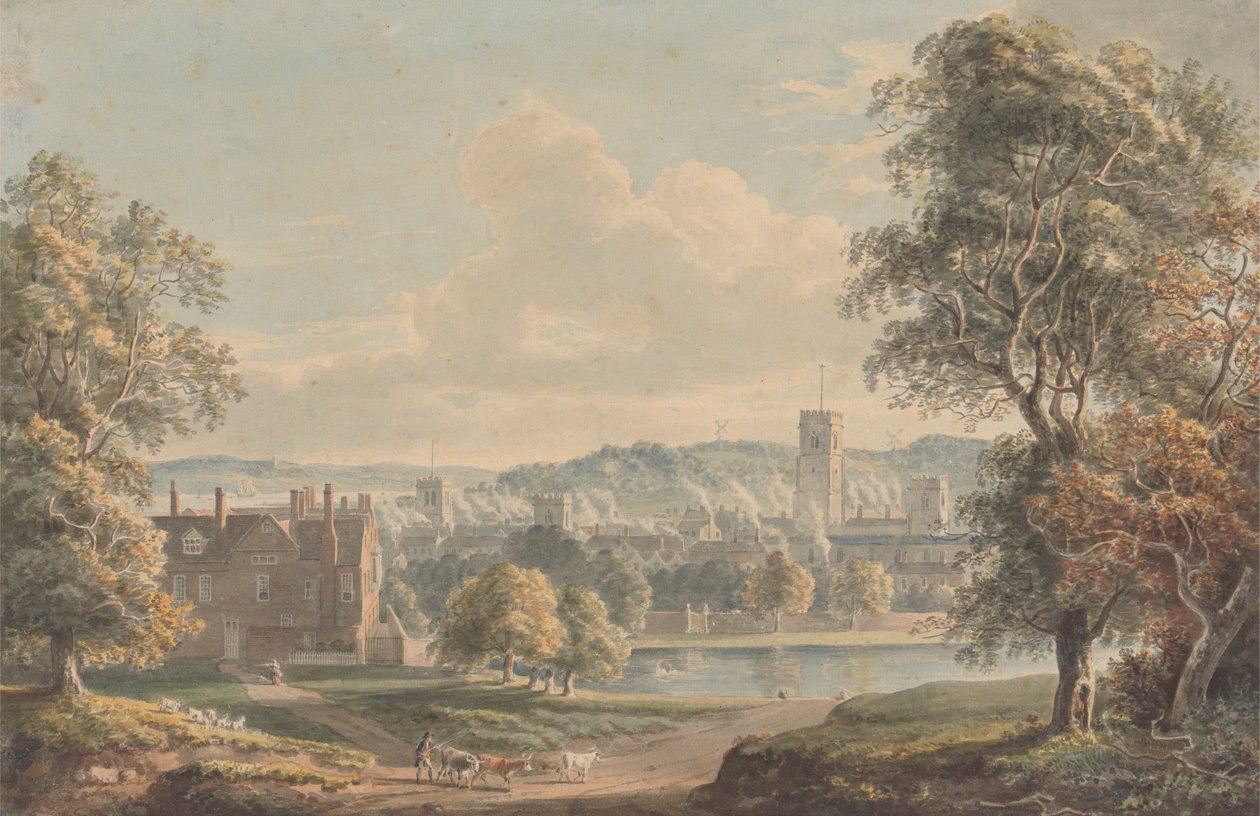 Ipswich från Grounds of Christchurch Mansion av Paul Sandby