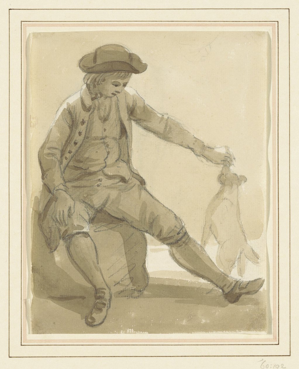 Pojke som leker med en hund av Paul Sandby