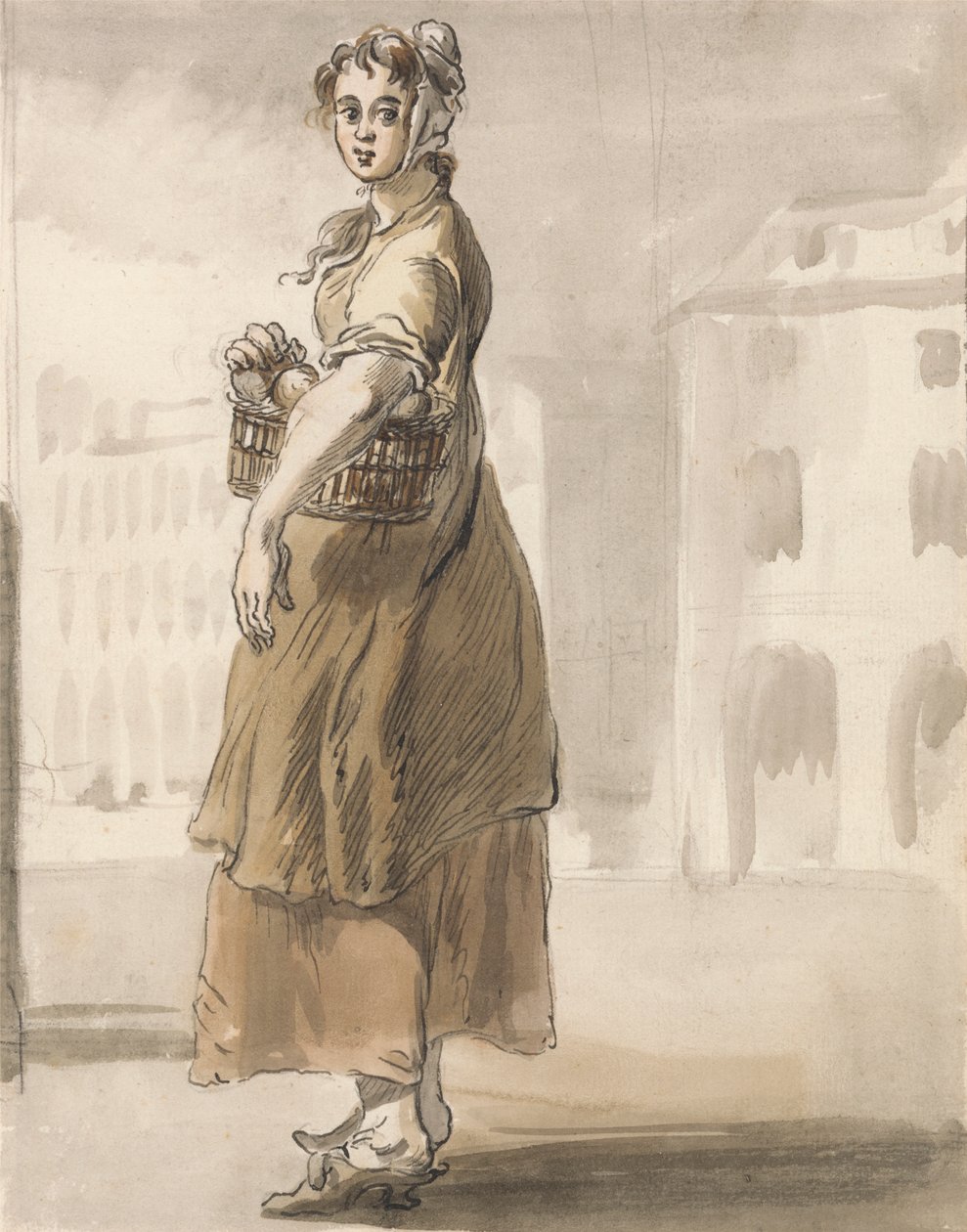 London Cries: A Girl with a Basket of Oranges スウェーデン語 av Paul Sandby