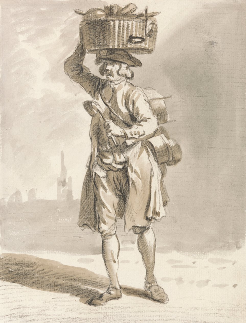 London Cries: A Man with a Basket (Man Selling Pots and Pans) av Paul Sandby
