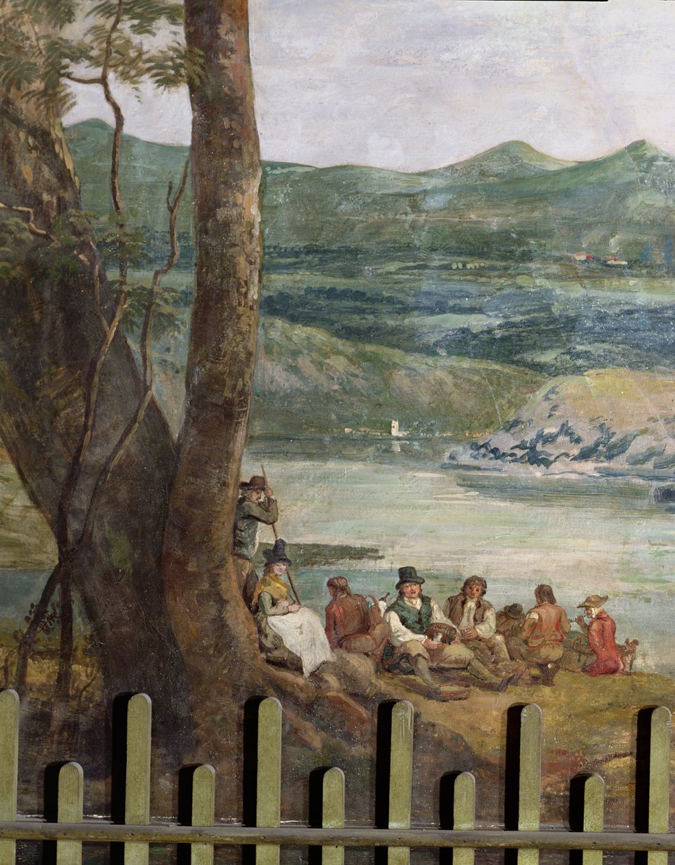 Muralmålning från Drakelowe Hall i Burton on Trent. Bönder som vilar av Paul Sandby