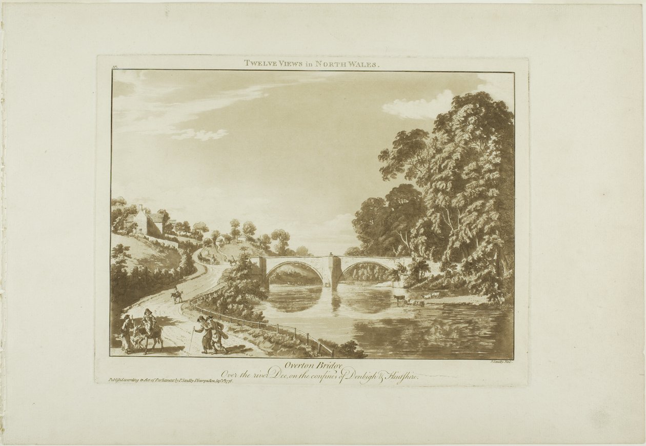 Overton Bridge/Over the River Dee, på gränserna för Denbigh och Flintshire av Paul Sandby