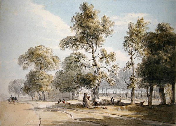 Powder Magazine, Hyde Park (akvarell över penna på papper) av Paul Sandby