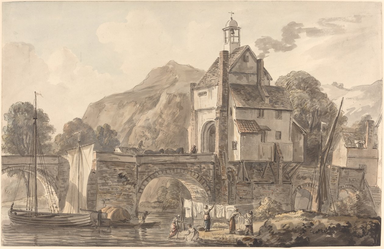 Bron vid Bridgnorth i Shropshire av Paul Sandby