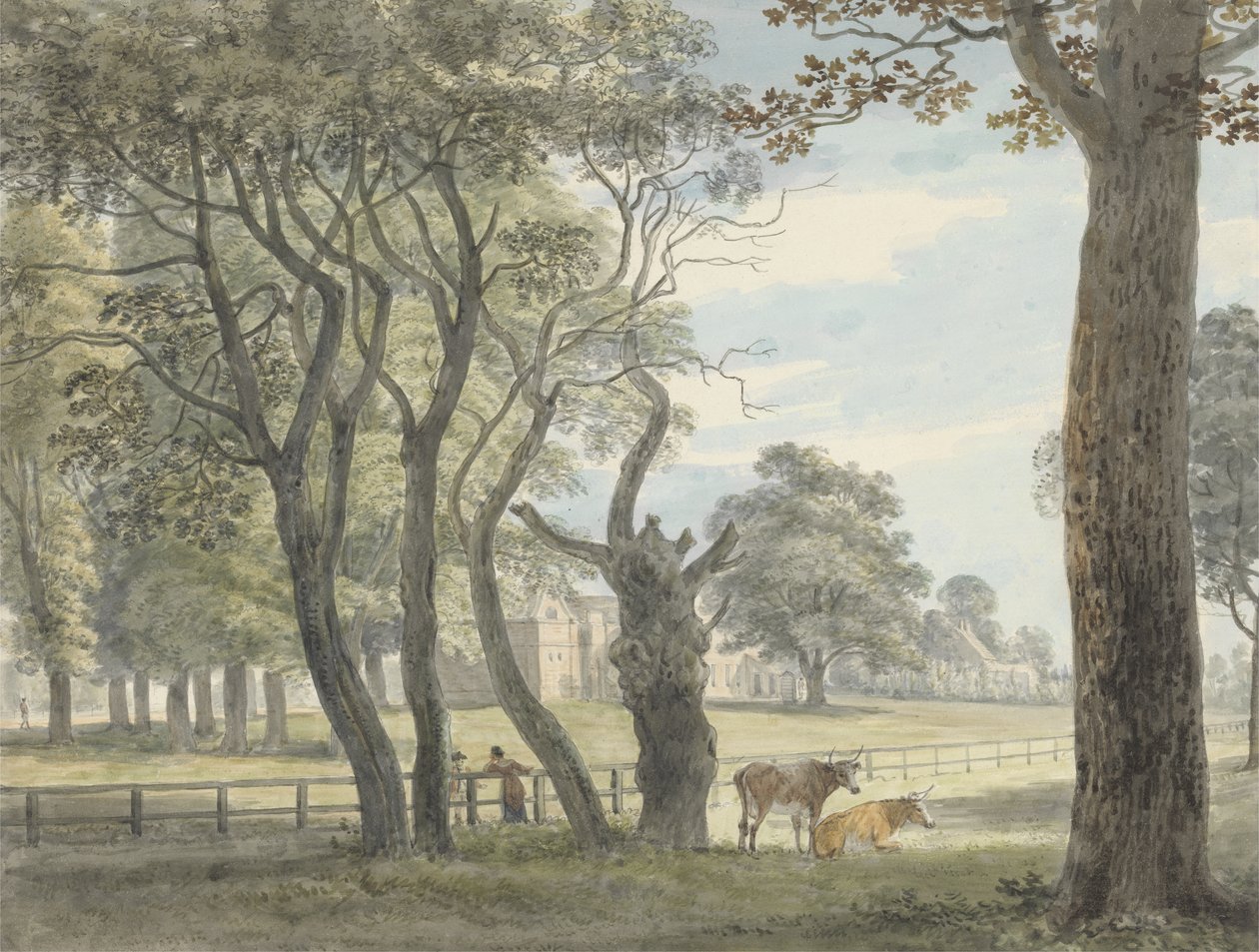 The Gunpowder Magazine, Hyde Park, ca 1790 (akvarell, penna och bläck och krita över grafit på papper) av Paul Sandby