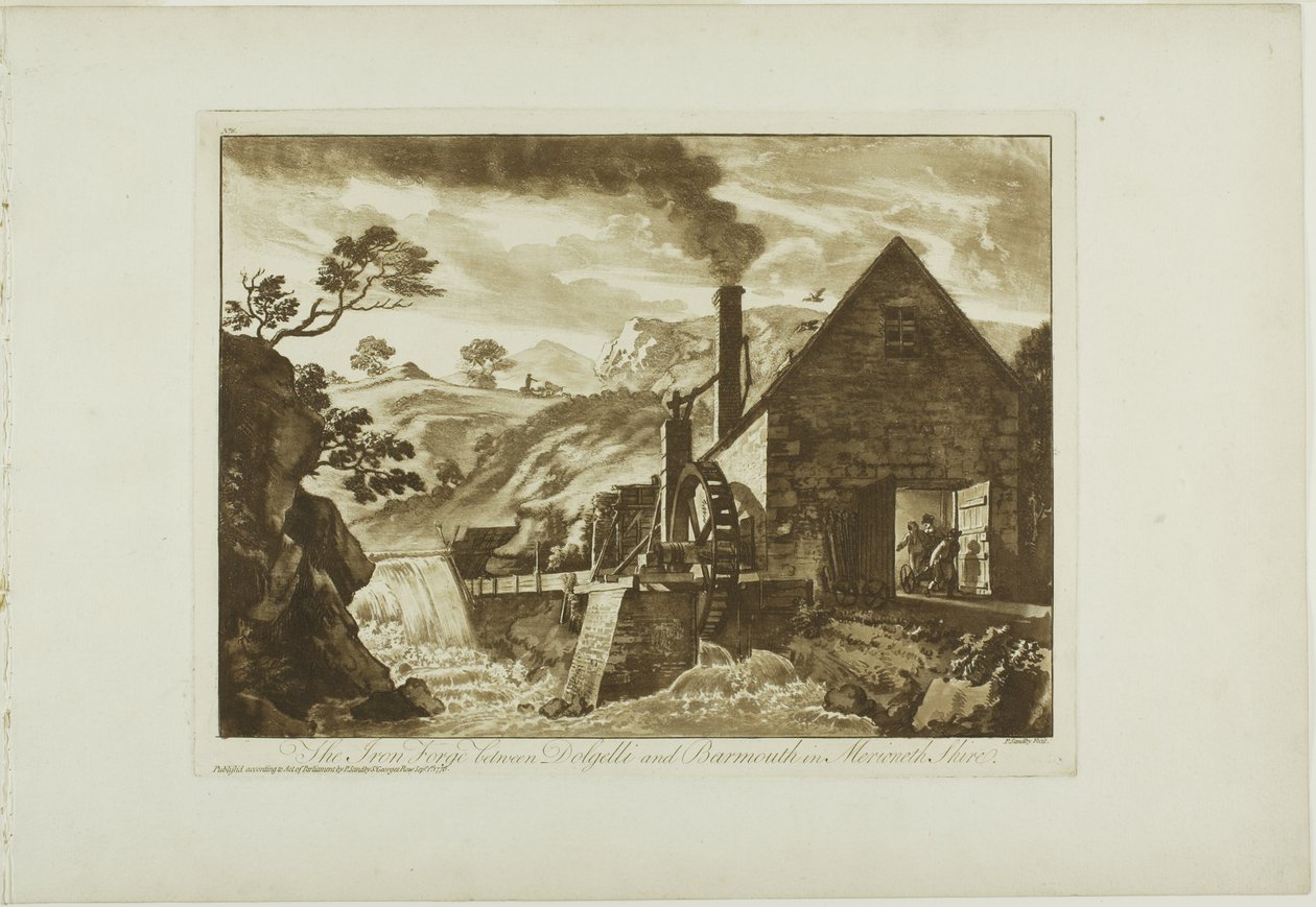 Iron Forge mellan Dolgelli och Barmouth i Merioneth Shire av Paul Sandby