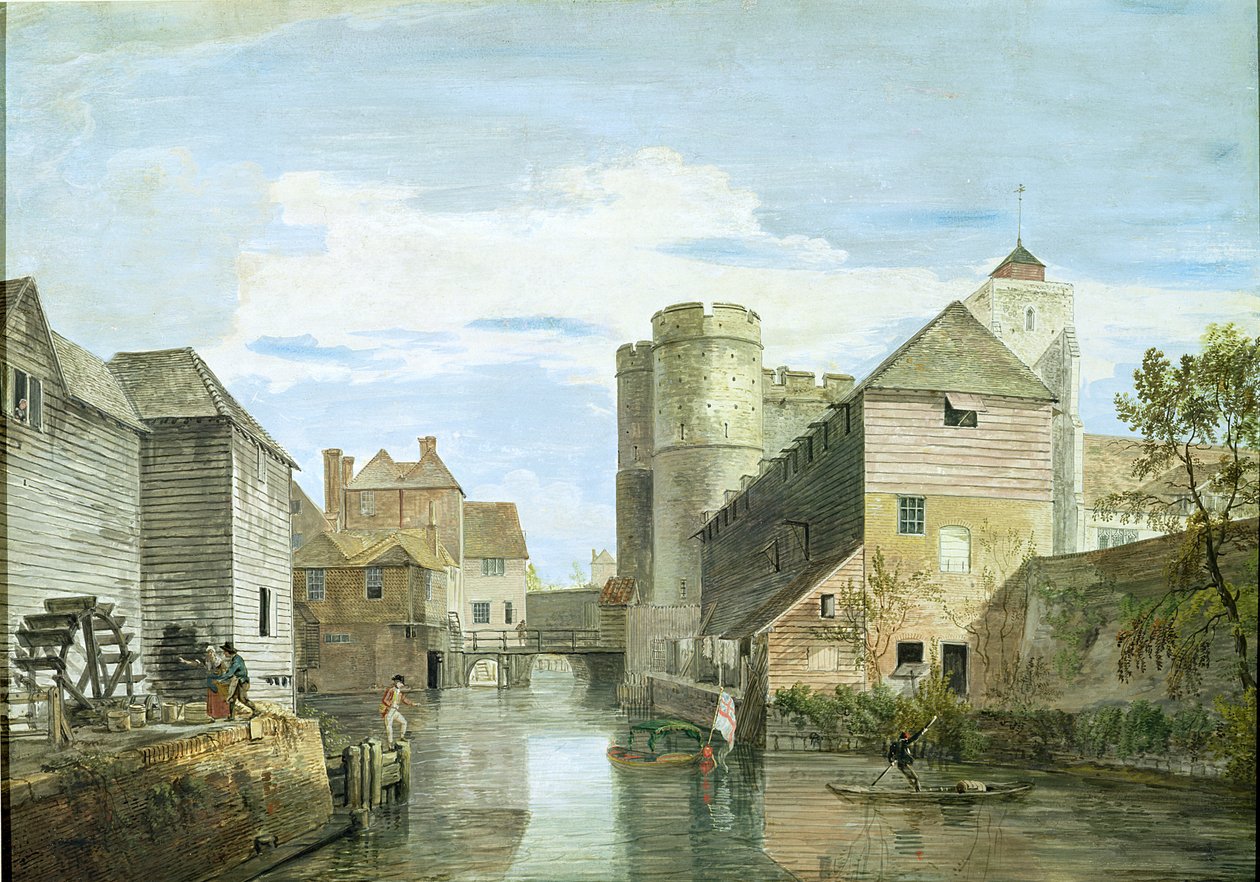 The Westgate, Canterbury (kroppsfärg på papper) av Paul Sandby
