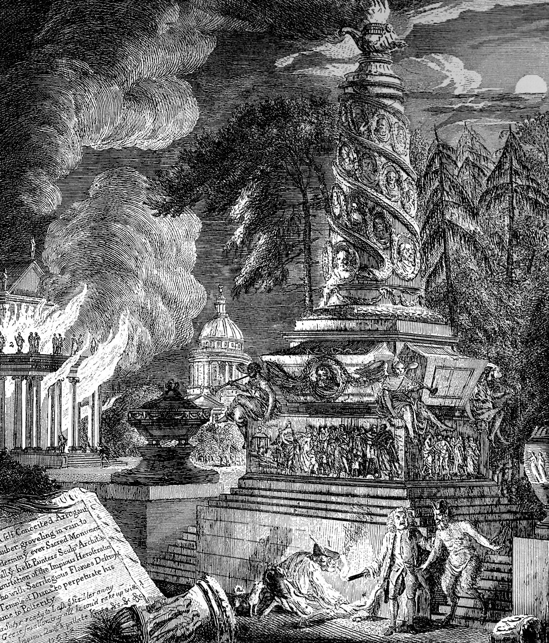 Brännandet av templet i Efesos, 1753 av Paul Sandby