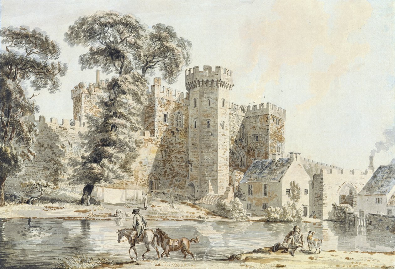 Den södra porten till Cardiff Castle av Paul Sandby