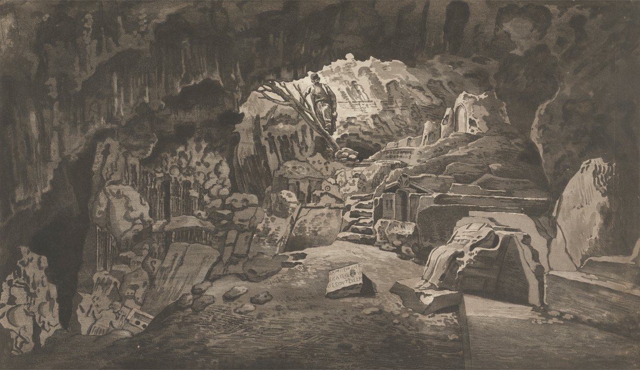 Utsikter i Levanten: Archidamus heliga grotta av Paul Sandby