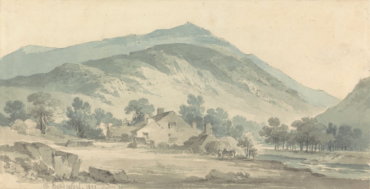 Landskap vid Beddgelert, norra Wales av Paul Sandby Munn