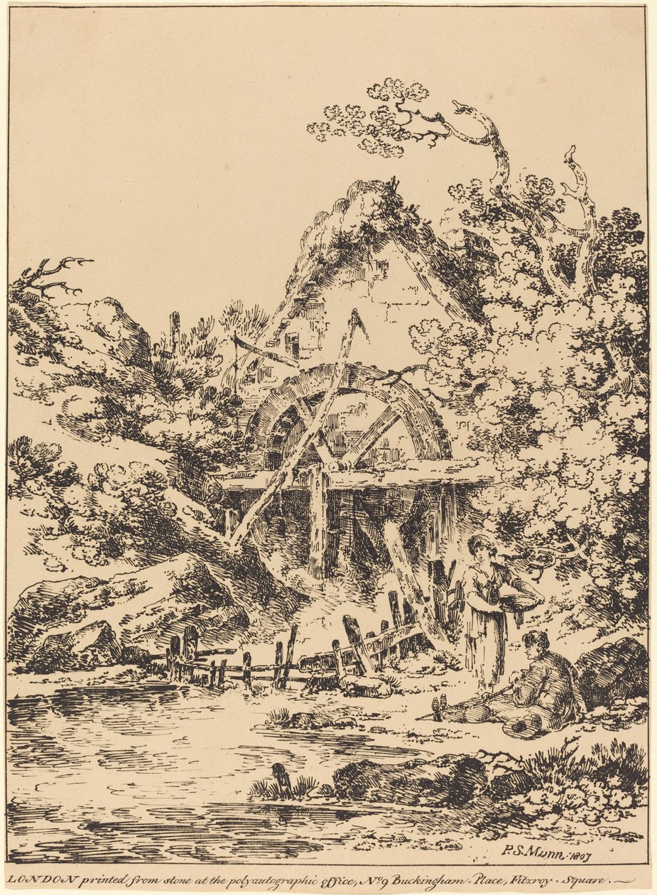 Gammal vattenkvarn av Paul Sandby Munn