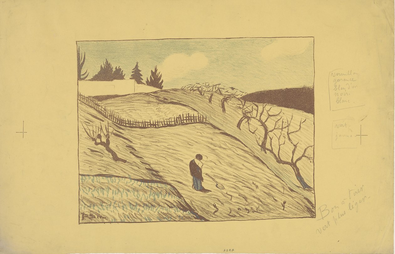 La fin du jour (Slutet på dagen) 1893 (färg litho) av Paul Sérusier