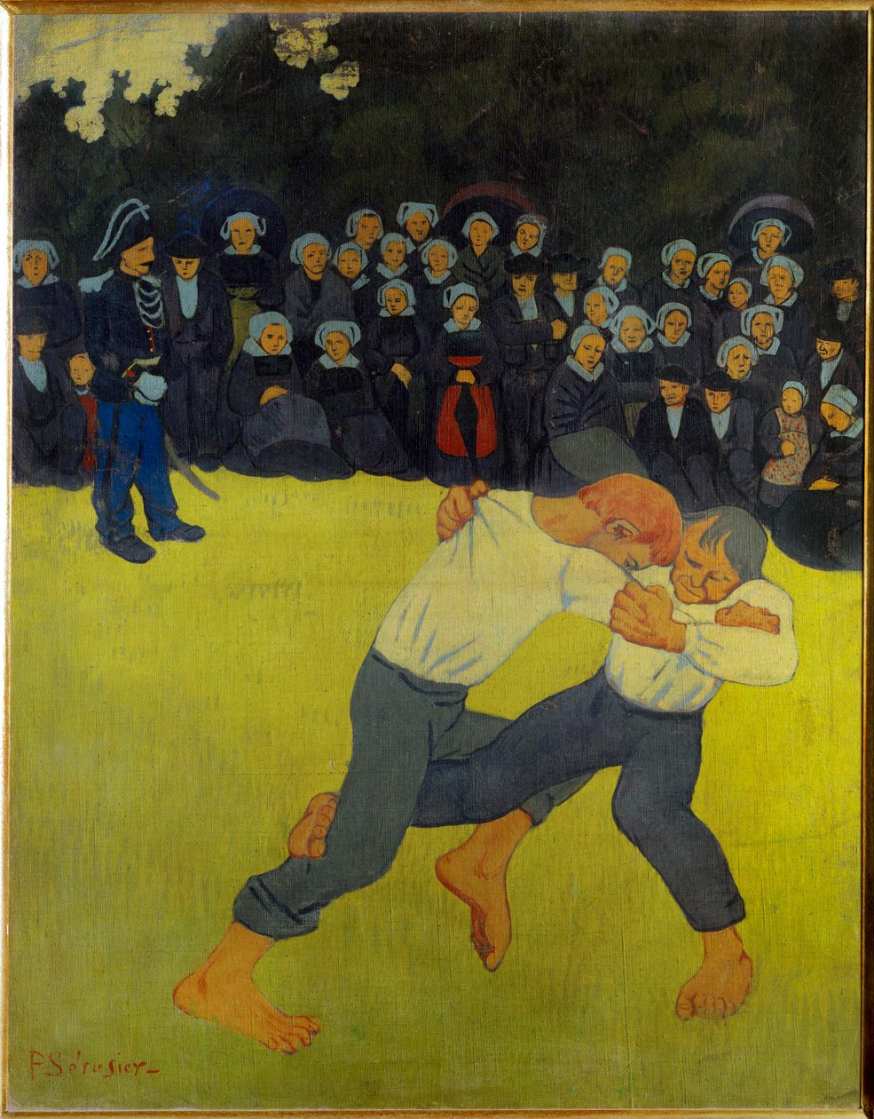 La lutte Bretonne (målning på duk) av Paul Serusier