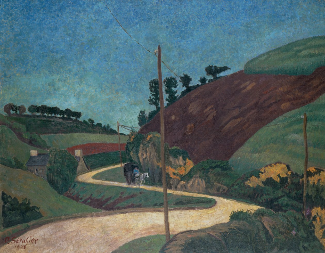 Diligensvägen på landet med en vagn av Paul Sérusier