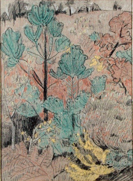 Undervegetation (kol & pastell på papper) av Paul Sérusier