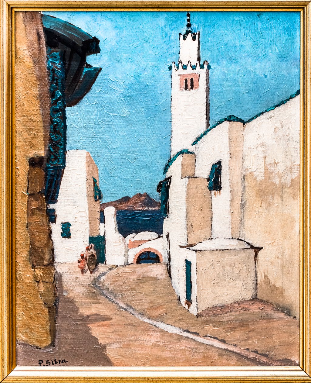 Vy över Sidi-Bou-Saïd (olja på duk) av Paul Sibra
