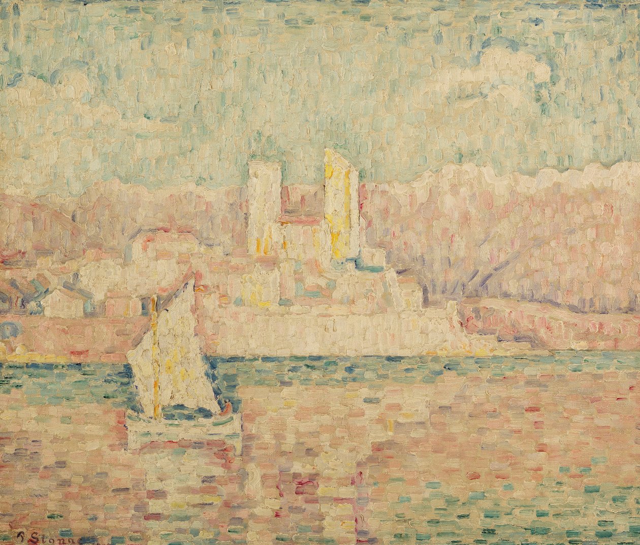 Antibes morgon, 1919 av Paul Signac