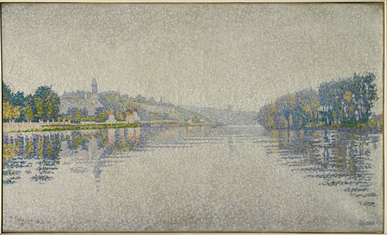 Flodstränder. Seine vid Herblay (målning på duk) av Paul Signac
