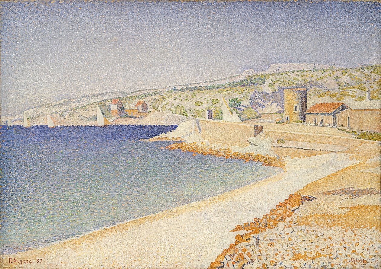 Der Pier in Cassis, Opus 198. 1889 av Paul Signac