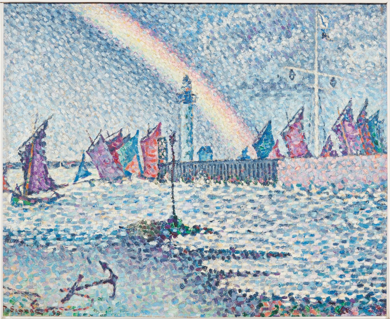 Infarten till hamnen i Honfleur av Paul Signac
