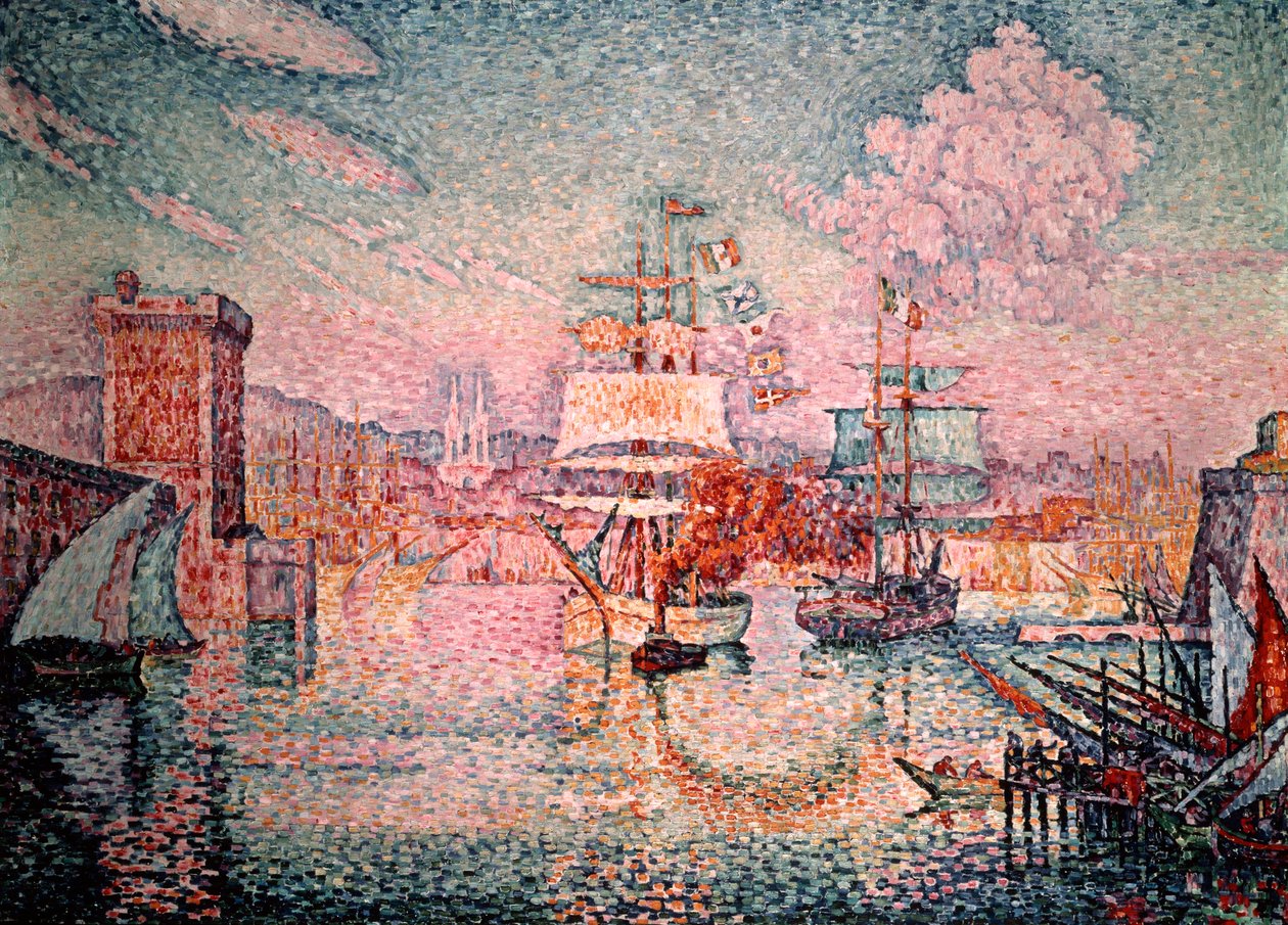 Inloppet till Marseilles hamn, 1911 av Paul Signac