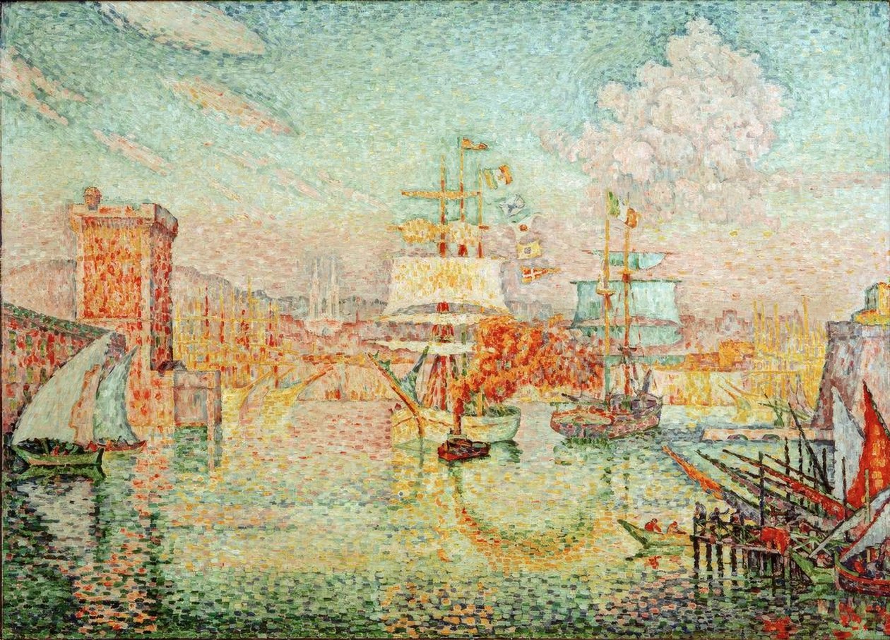 Ingång till hamnen i Marseille av Paul Signac