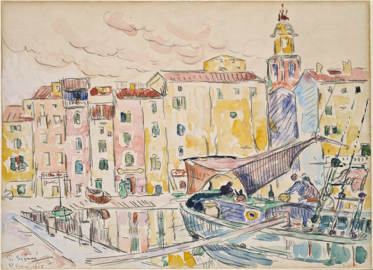 Från hamnen i Saint-Tropez av Paul Signac