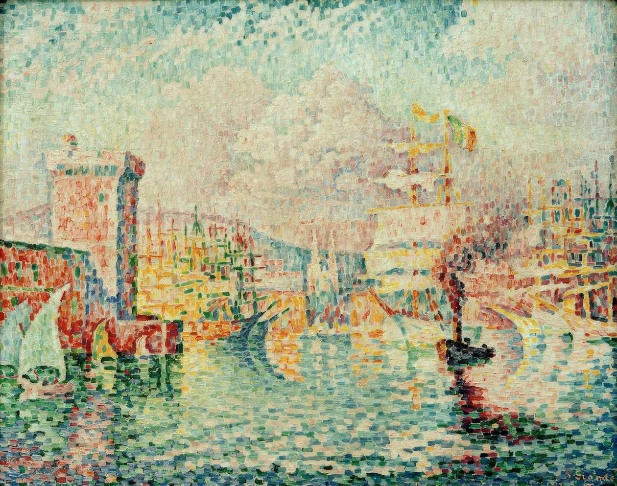Marseilles hamn av Paul Signac