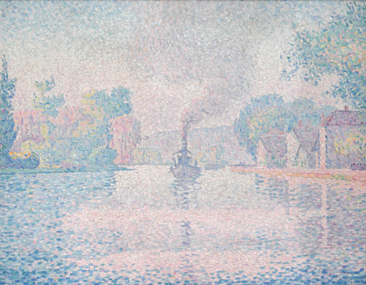 LHirondelle Steamship Seine nära Samois av Paul Signac