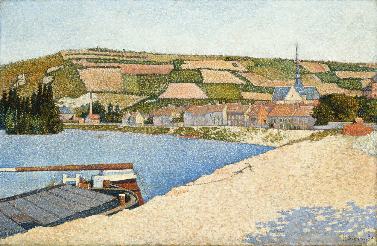 Les Andelys, Aval Coast, 1886. av Paul Signac