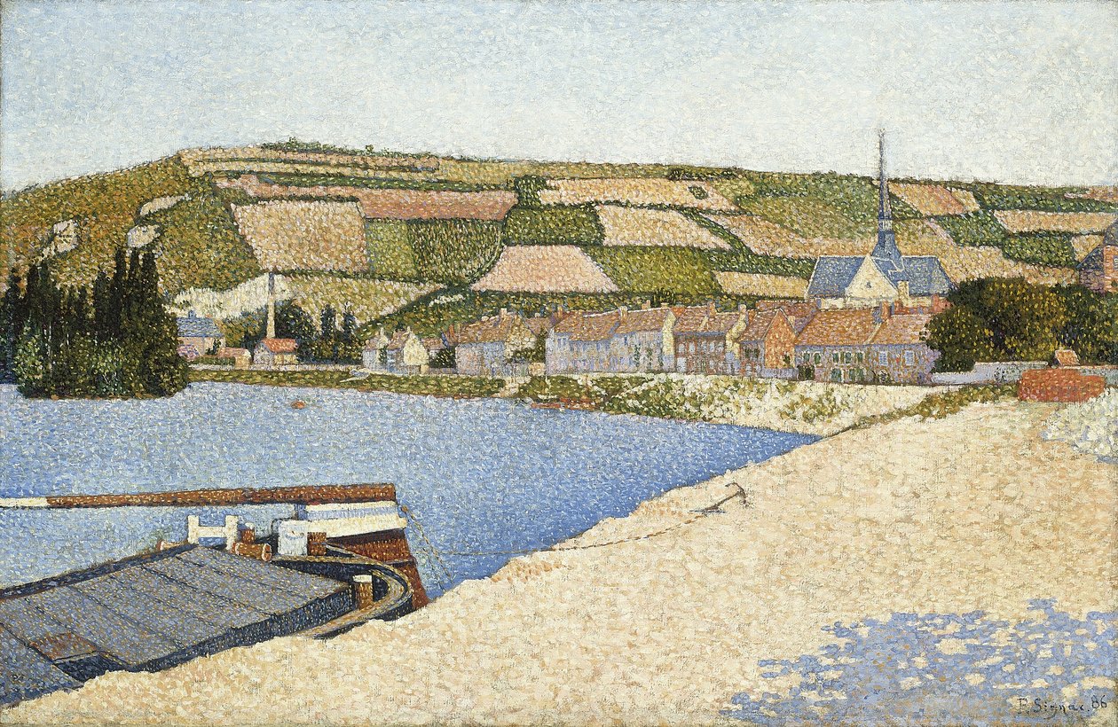 Les Andelys, Aval Coast, 1886 av Paul Signac