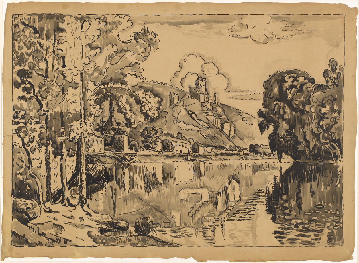 Les Andelys en sommarmorgon av Paul Signac