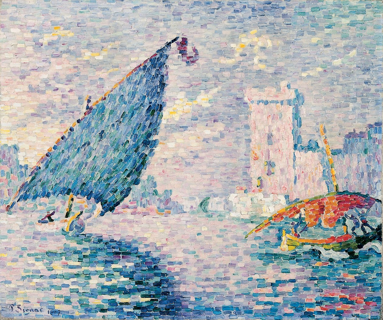 Marseille, fiskebåtar, 1907 av Paul Signac