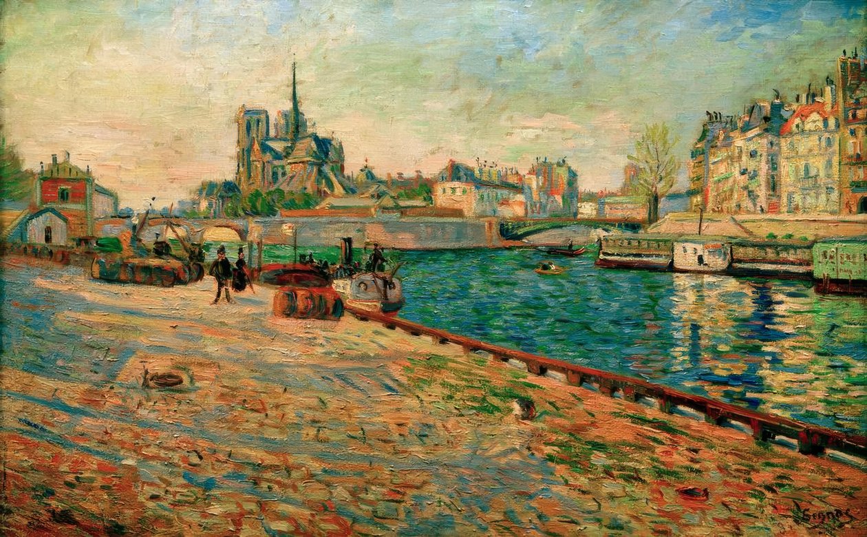 Notre-Dame, Ile Saint-Louis, sett från Quai de la Tournelle, av Paul Signac